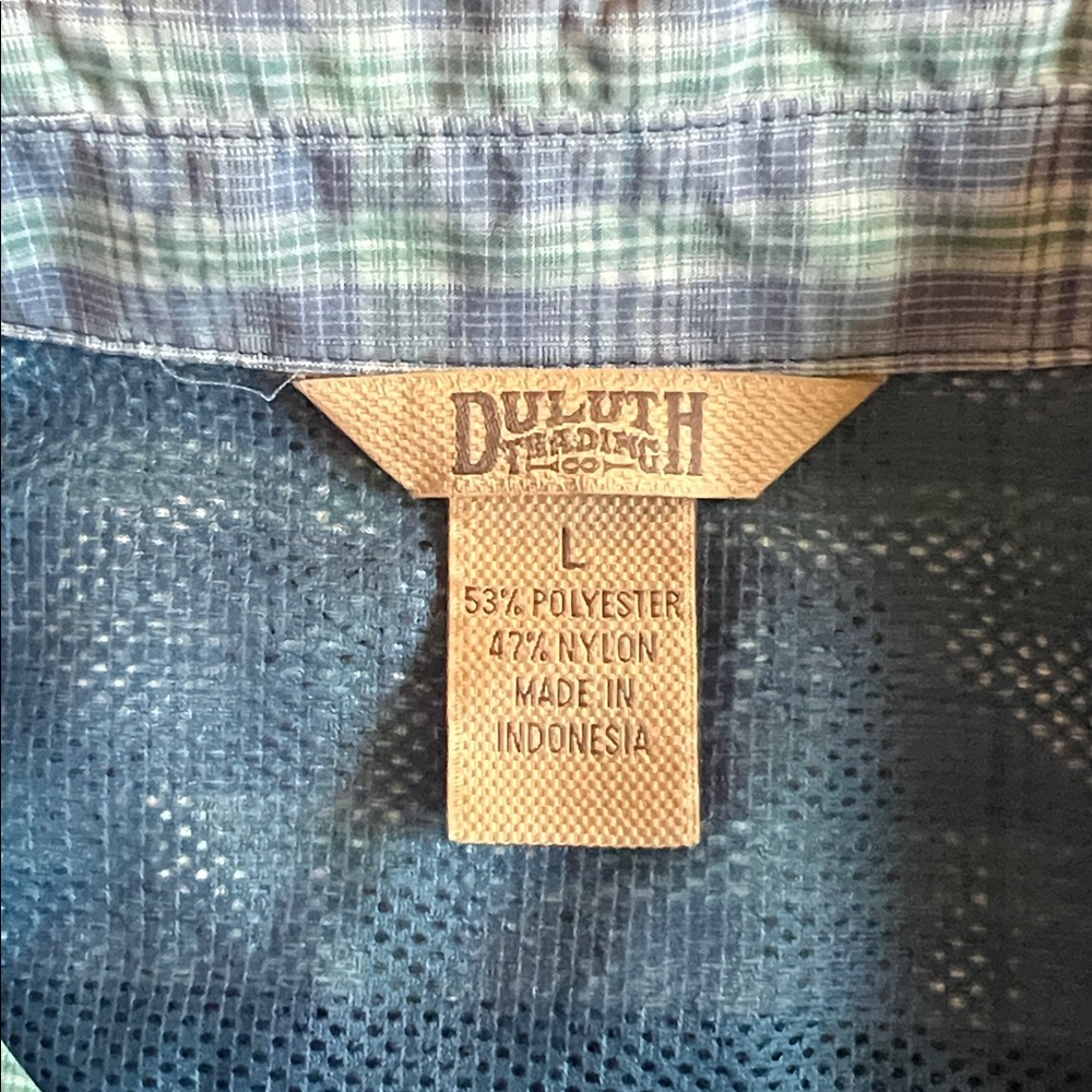 Duluth Trading Co Blue and Green Plaid Shirt - Picture 3 of 5